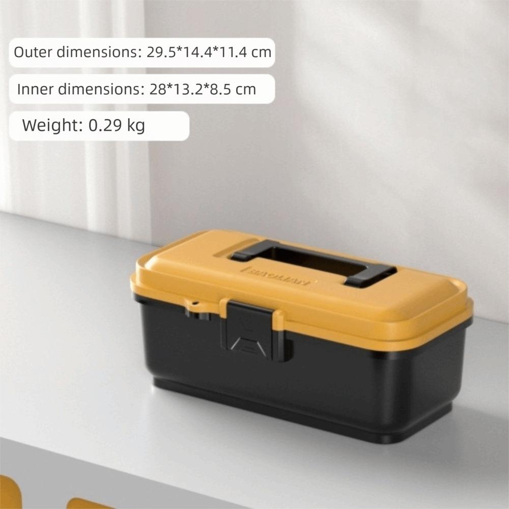 

Plastic Toolbox Multifunctional Tool Organizer Boxes Convenient Tool Case Electrician yellow-small
