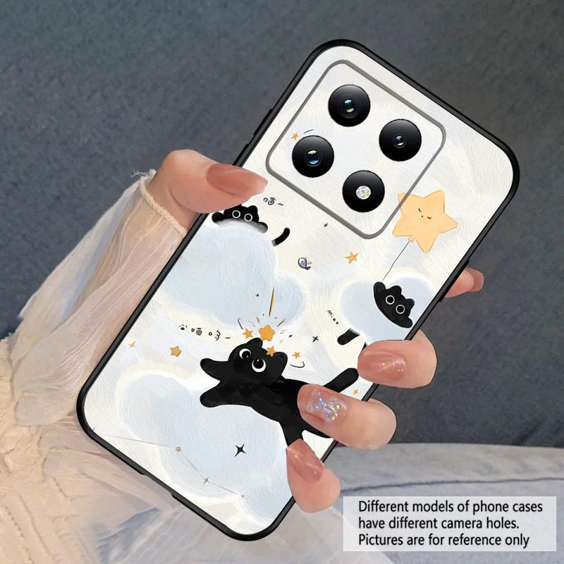 Cartoon Moon Cat For Xiaomi Poco X7 M7 Pro 5G M5 X4Pro M4 M6 4G C65 C75 F6 F5 X6 X5 X7 X5 F7 Ultra M5S M4Pro 5G soft phone case