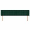 Tête de lit - Avec oreilles - Vert foncé - Velours - 203 x 16 x 78/88 cm