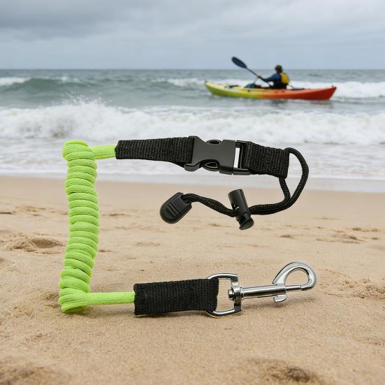 Kajakkåre Leash Kraftig Uttrekkbar Spiralformet Snor Båndstropp Anti-tapt Tau for Kajakkpadling Båtliv Kano Padlebrett Tilbehør