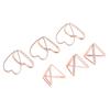 100pcs Shaped Paper Clips Triangular and Heart Type Double Layer 3D Rose Gold Metal Paper Clips for File Classification