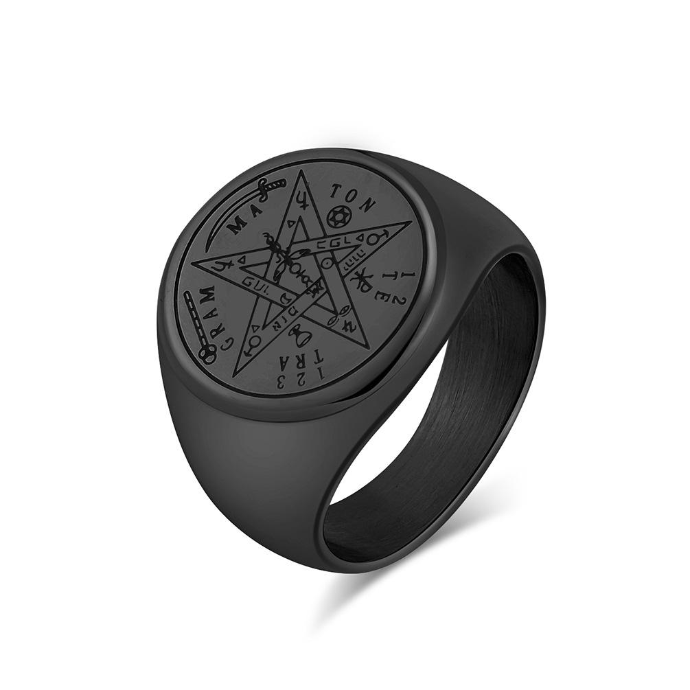 

2026 Fashion Versatile Pentagram Ring Niche Personality Men s Hand Accessories 12#