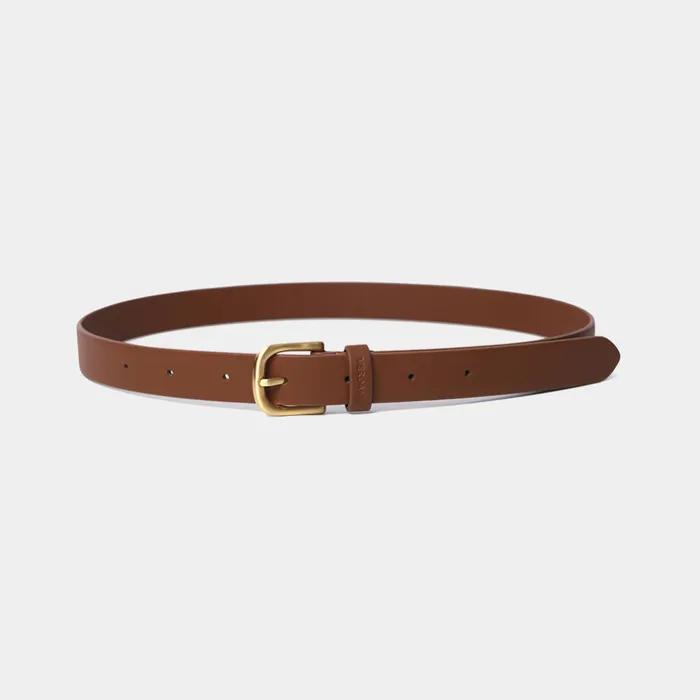 LINE BELT - TAN BRWON, GOLD