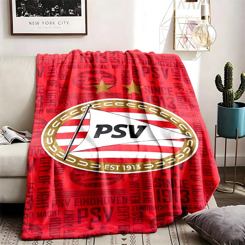 PSV Eindhoven Thema Personalisierte Outdoor Flanelldecken Weich Und Geeignet Für Alle Jahreszeiten Perfekt Für Sofas Betten Und Camping