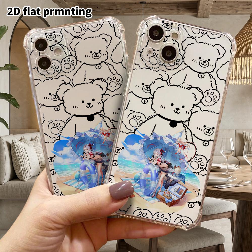 Phone Case: 2D Flat Suitable for iPhone 18 17 16 15 14 13 Pro, Transparent Four Corner Protective Case, Swimsuit Girl, Christmas and Halloween Gifts