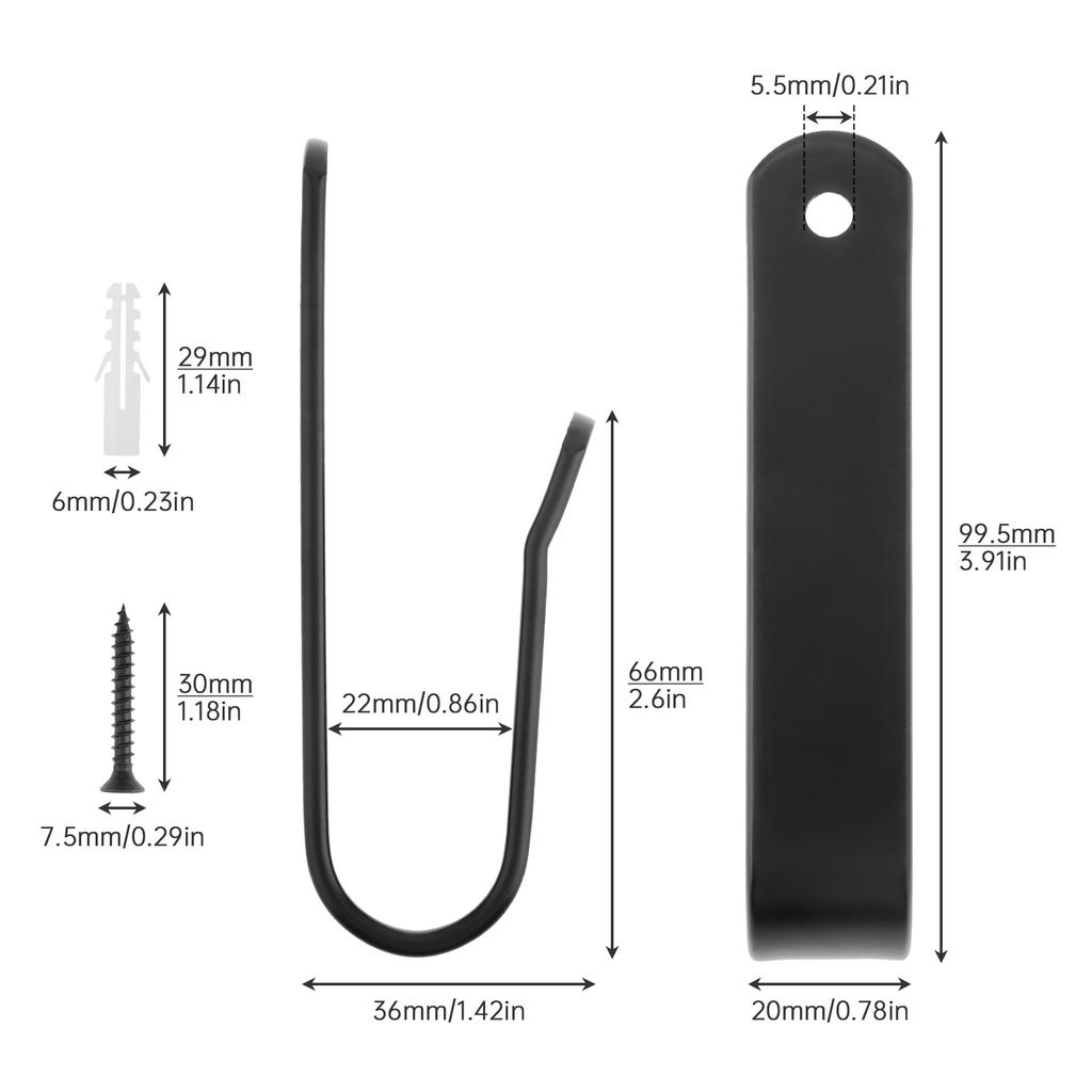 4 Ski-Snowboard-Wandhängeclips, Metall-Snowboard-Wandhängegestell mit Schrauben zur Präsentation, geeignet für Schlafzimmer, Garage, Innenlagerung