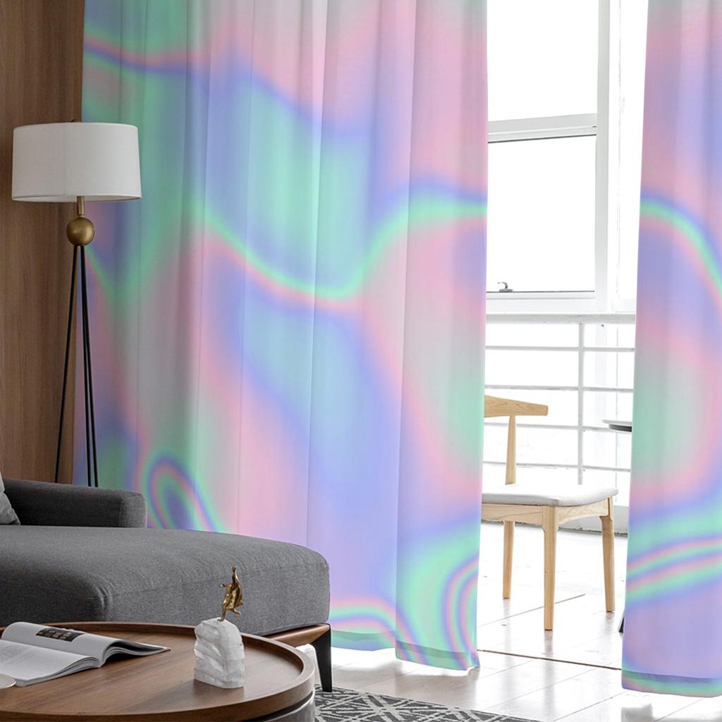 Luxusní Průsvitné Závěsy Duhové Barvy Vlnité Jasné Závěsy do Kuchyně Ložnice Obývacího Pokoje Pracovny Francouzské Okno Šifonové Závěsy