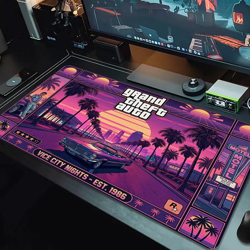 GTA Color Mouse Pad Large Gaming Table Cushion Non-slip Laptop Tablet Big Mousepad XXL Mat Mini PC Playmat With Lock Edge
