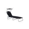 Folding Sun Lounger - - Outsunny - Adjustable Sun Canopy - Oxford Fabric - Max Load 120 Kg