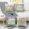 Spring New Pillow Printed Pillow Linen Sofa Letter Plant Flower Cushion Cover