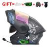 DOT Certified Full Face Motorcycle Helmet With Flip-Up Visor Dual Lens Bluetooth Compatible All Season Unisex