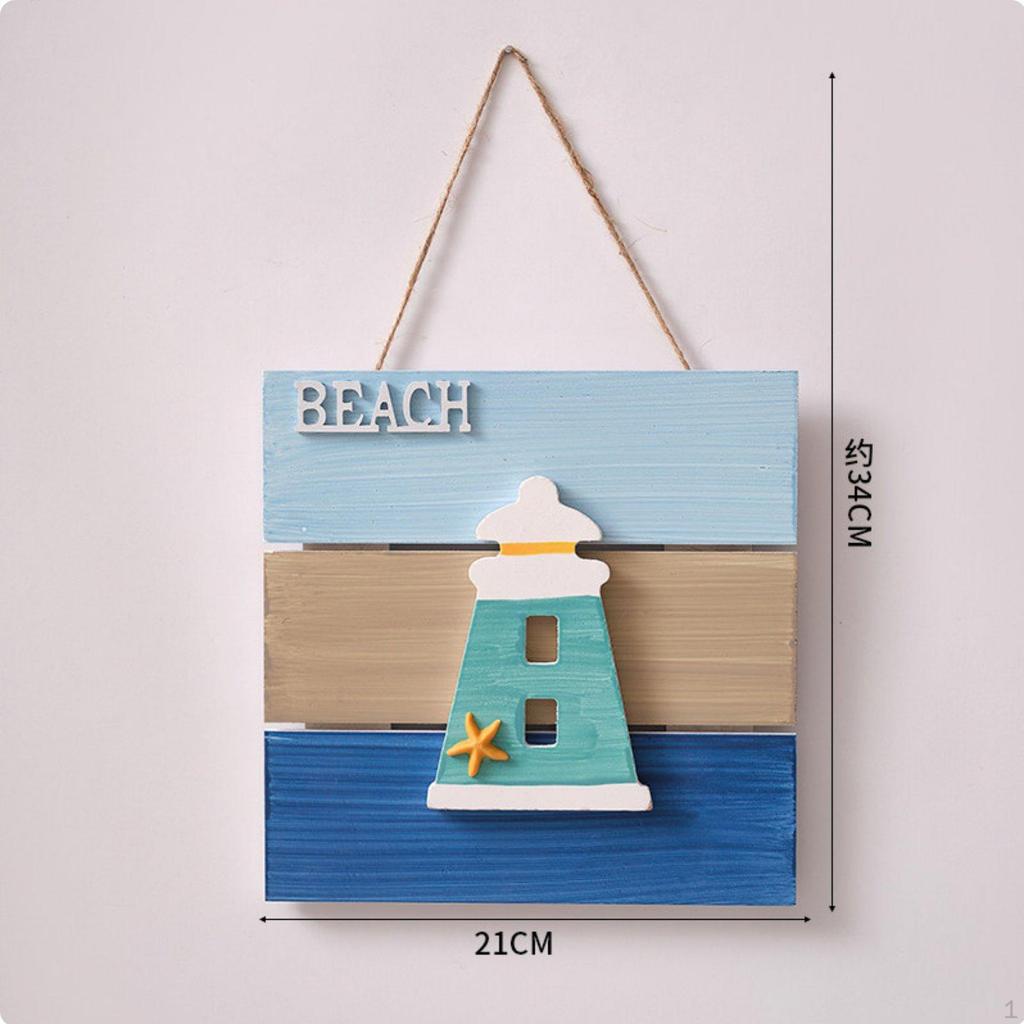 Nautical Welcome Sign Mediterranean Door Hanger Coastal Wall Decor for Restaurant, Cafe, Washroom