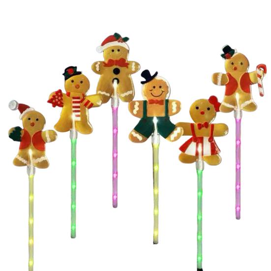 Solarne Lampki Świąteczne do Wbijania Święty Mikołaj Dekoracja Trawnika na Podwórko Wodoodporne Zewnętrzne Lampki Ścieżkowe Świąteczne Łatwa Instalacja Oświetlenie Pęknięć Ściany Ogrodowej