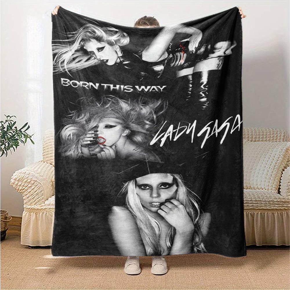 Gaga Poster Print Flannel Blanket High Quality Warm Comfortable Cover for All Seasons Perfect for Gifts Home Decor