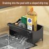 Kitchen Sink Countertop Draining Storage Rack - Sponge, Soap, and Rag Organizer
