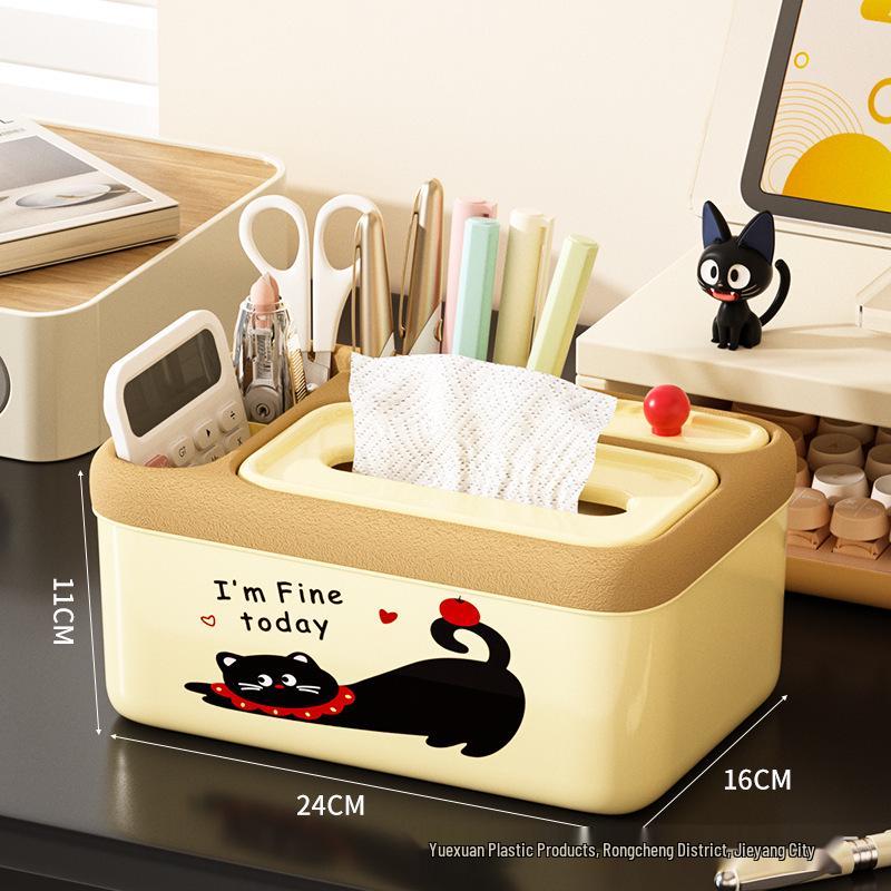 

Creative Cartoon Multifunctional Storage Box for Home and Study - Remote Holder, Desktop Drawer, Tissue Box