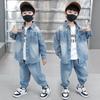 2025 Jungen Koreanischer Stil Frühling/Herbst Denim Zweiteiler Strickjacke Set