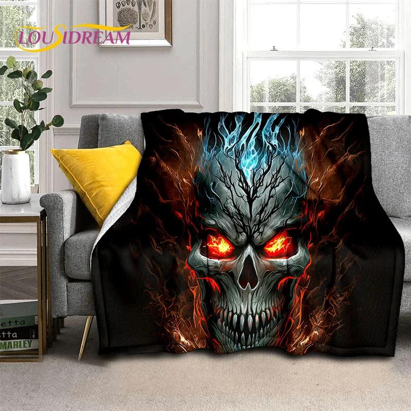 Gothic Horror Monsters Demon Skull Soft Flannel Blanket for Beds Bedroom Sofa Picnic,Throw Blanket for Cover Outdoor Leisure Nap