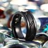 Fashio Männer Ringe Schwarz Titan Edelstahl Ringe Für Männer Frauen Ziegel Muster Finish Abgeschrägte Kante Ehering Party Schmuck
