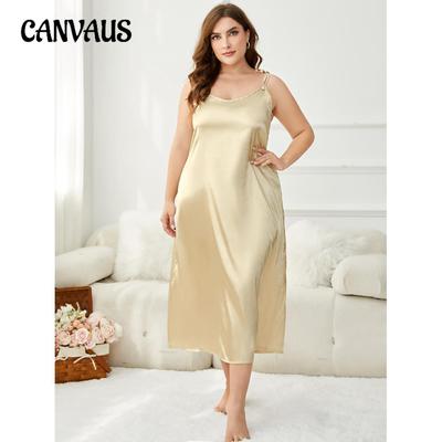Women's Nightgowns Plus Size Spring Summer Nightwear Halter Dresses Ice Silk Nightgowns