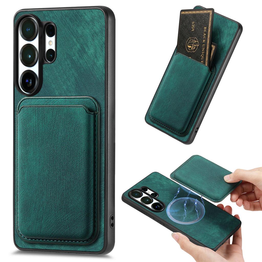 2 in 1 Magnetic Retro Cards Solt Leather Wallet Case For Samsung S25 Ultra S24 Plus S23 A16 A56 A36 A06 A17 A07 Skin Feel Cove