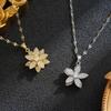 2026 New Exquisite Rotating Zirconia Daisy Pendant Necklace for Women
