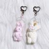 Lovely Rabbit Keychain Bowknot Keyring Bag Charm Keys Holder for Women Couple Gift for Backpack Car Decoration