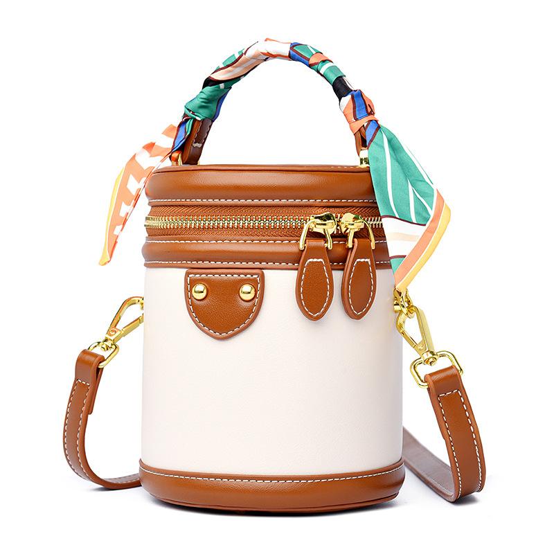 Handbag Women's New Fashion Shoulder Bag Crossbody Bag Versatile Cylinder Bag