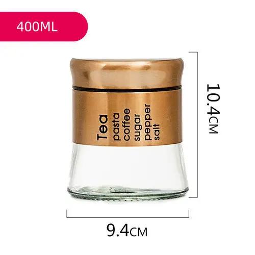 Stainless Steel Storage Jars Household Coffee and Tea Jars Kitchen Supplies Multi-specification Household Glass Grain Storage