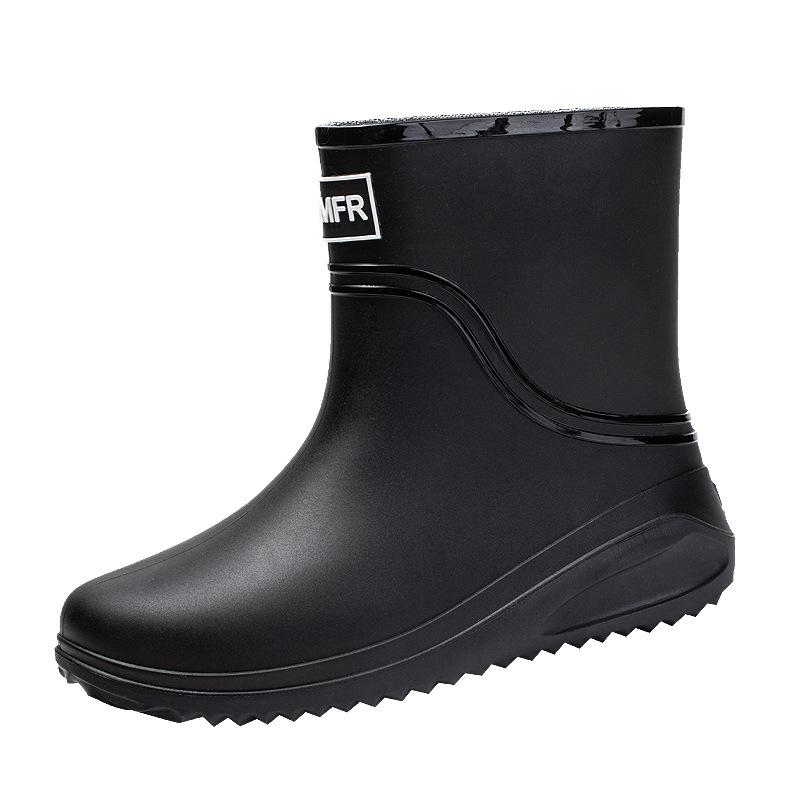 High-end rain shoes men's new waterproof shoes low tube non-slip takeaway riders special rain boots rubber shoes summer velvet