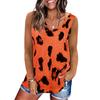 Women's Fashion Summer Leopard Print Loose Round Neck Sleeveless Vest Tops