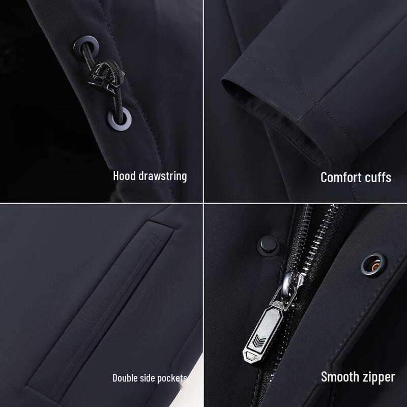 Men's Removable Rabbit Fur Lined Thickened Parka