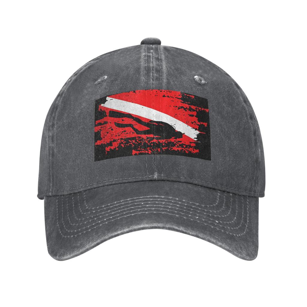 Taucher Tauch Flagge Marine Taucher Tauch Denim Stoff Kappe Lässig Baseballkappen Verstellbare Mütze Sommer Unisex Baseballmützen