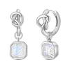 925 Silver Simple Sun Small Sugar Cube Star Moon Women Earring Brilliant Wedding Engagement Star Earrings Jewelry Gifts