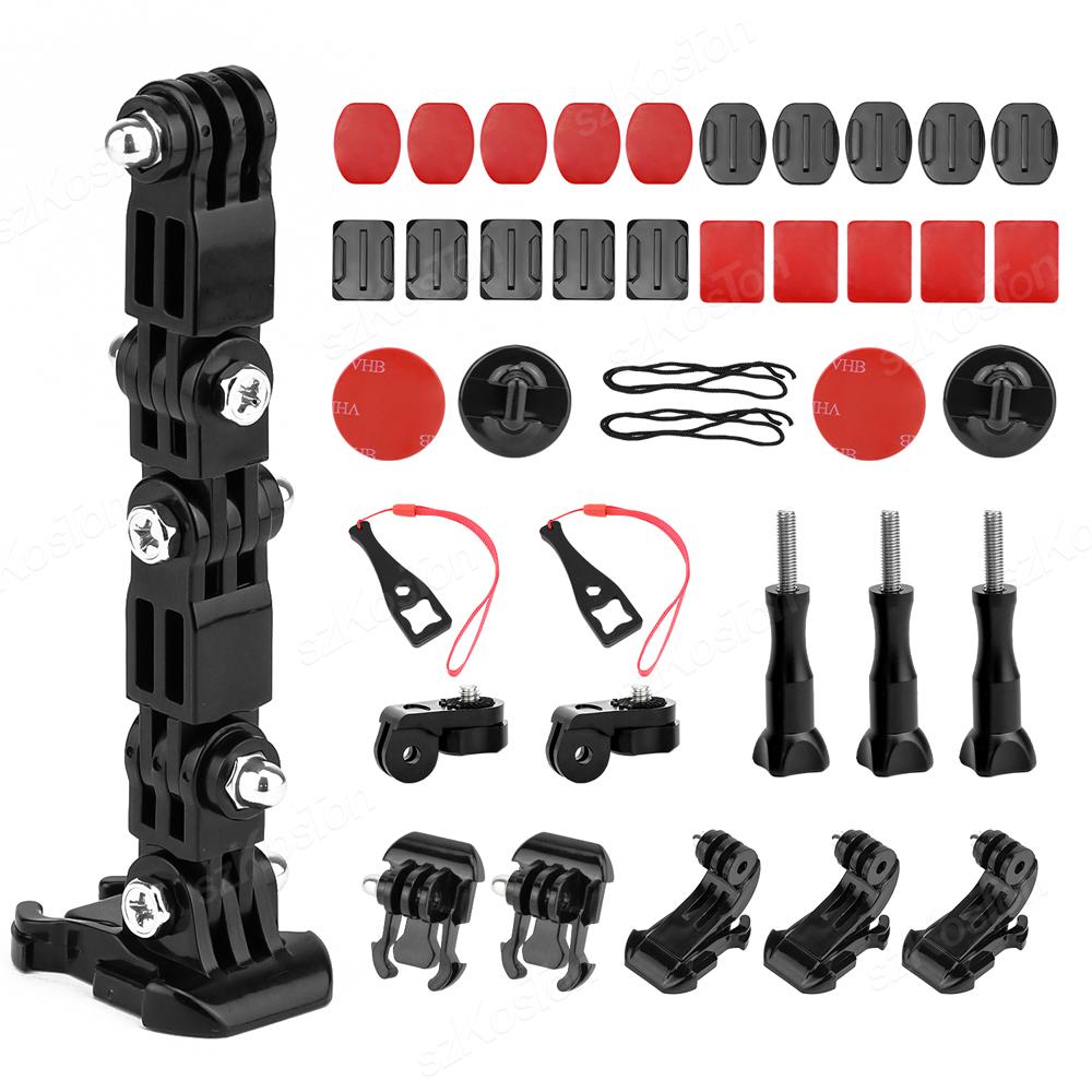 Motorcycle Helmet Chin Mount Kits for GoPro Hero 13 12 11 10 9 8 7 Black DJI Osmo Action 5 4 3 Insta360 Ace Pro with Mount Bases