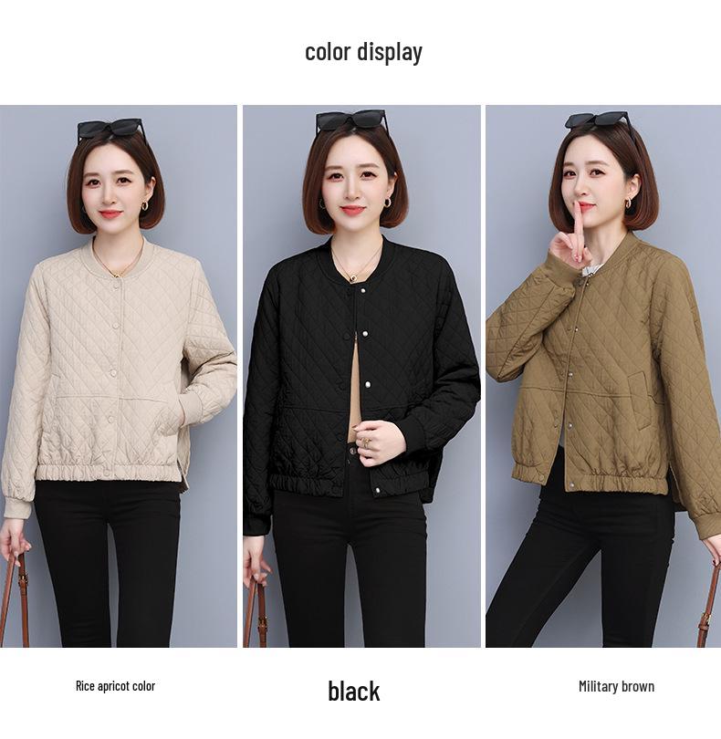 Women's Plaid Long-Sleeve Baseball Jacket, Spring/Autumn 2024 European Style Fashion.