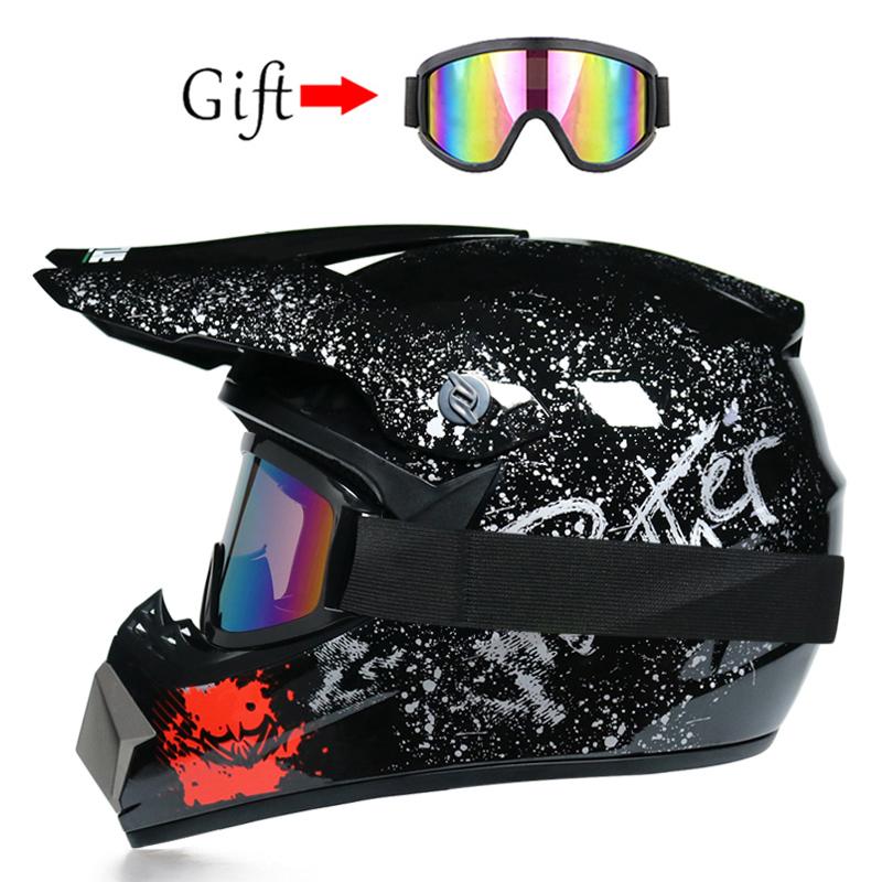 Teenage Professional Off-road Racing Helmet, Motorcycle Off-road Helmet, DOT Approved Motocross Goggles Gift Package