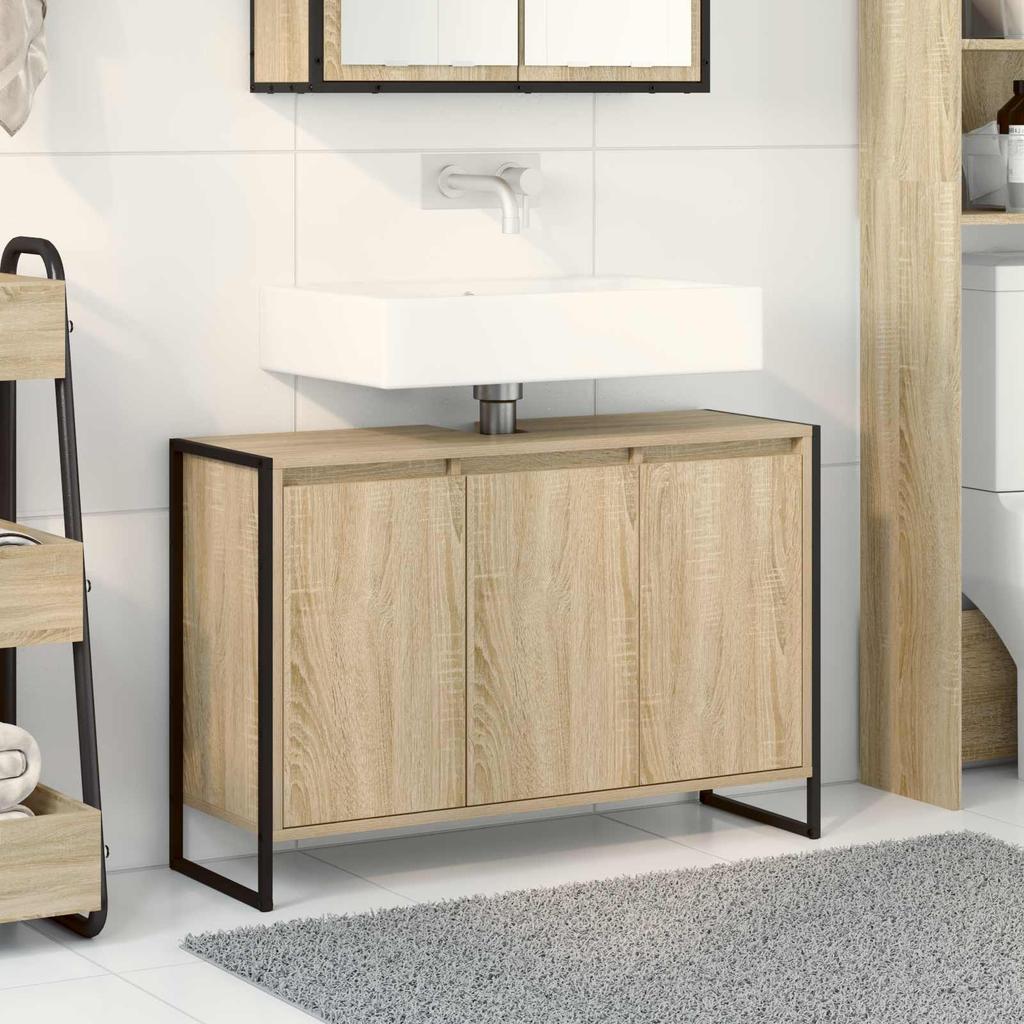 Bathroom Cabinet with Door Sonoma 90 X 30 X 60 Cm Engineered Wood