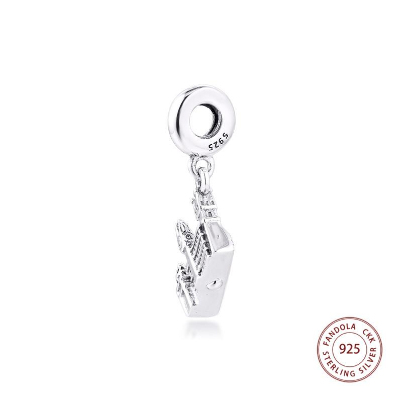 Passar Europa Armband 925 Sterling Silver Prag Karlsbron Dangle Charms Pärlor för kvinnor DIY smyckestillverkning