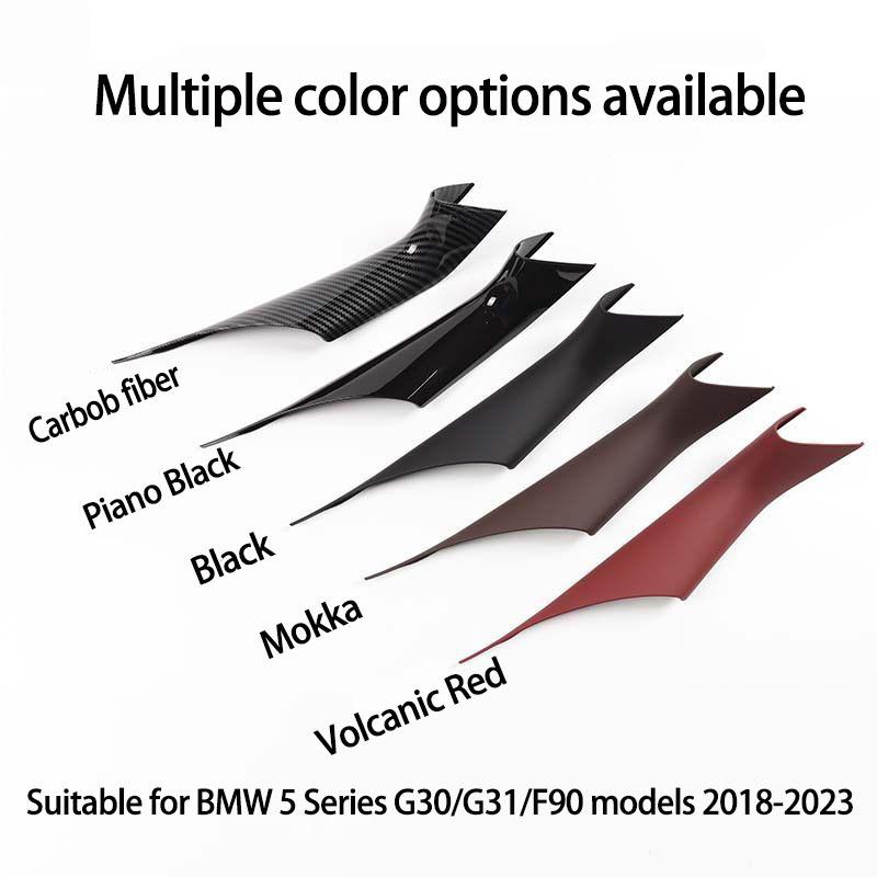 Suitable for BMW 5 Series G30 Door Handle Inner Cover G30 G38 F90 M5 530i M Sport 540i Protective Carbon Fiber Black 2-piece Set