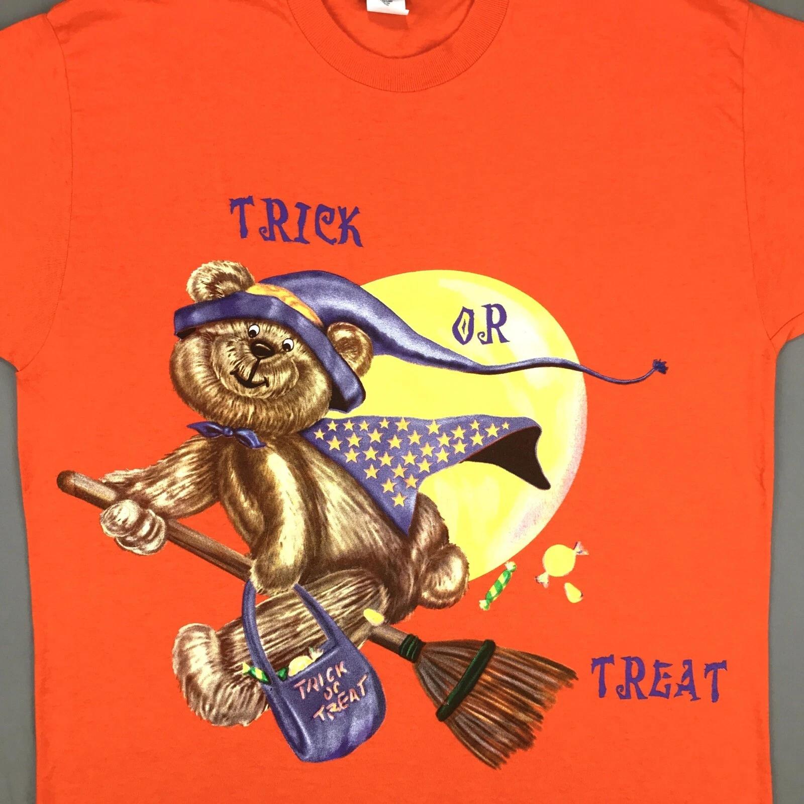 

NOS vtg 90s FREEZE HALLOWEEN CARTOON T-Shirt LARGE/XL trick or treat bear witch S