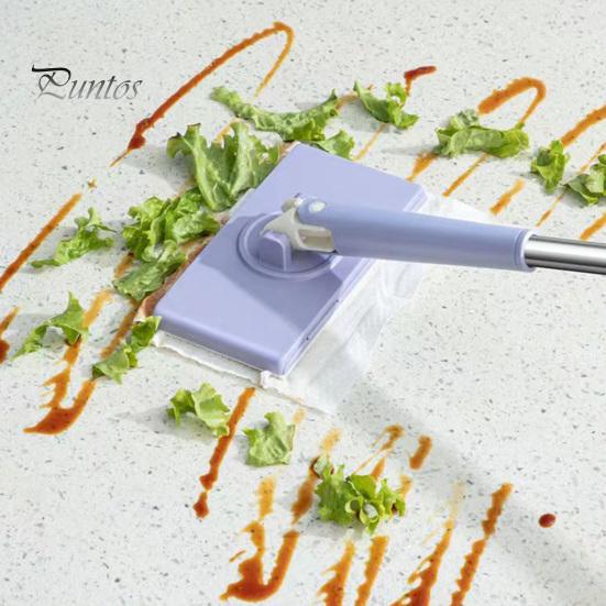 Flat Mop with Cloth Kitchen Bathroom House Mini Sweeper Mop with 360 Degree Rotation Dry Wet Easy Use Mop Household Cleaning Tool
