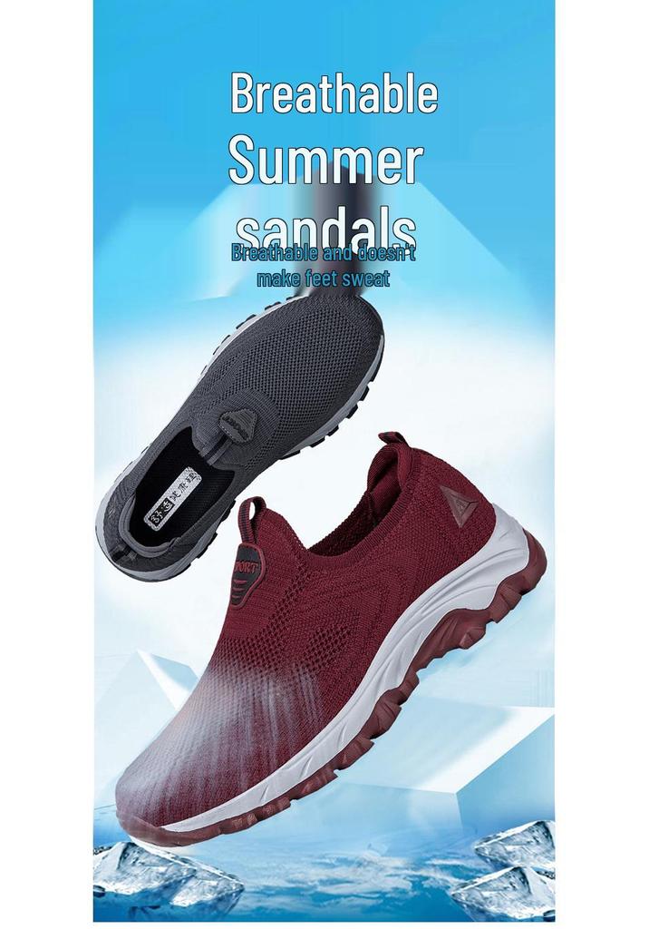 Genuine Summer Sports Shoes - Non-slip Soft Sole for Middle-aged & Elderly Men