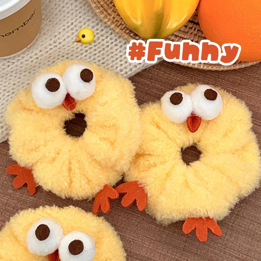 Adorabili Elastici per Capelli Peluche Pulcino: Design a Cuore Dolce per Code di Cavallo & Chignon
