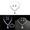 Water Drop Bridal Jewelry Set With Rhinestone Earrings And Necklace For Elegant Wedding Accessories