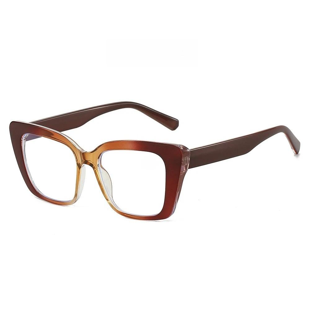 

2026 New Wide-Rim Anti-Blue Light Presbyopia Eyewear Unisex Fashionable Square Frame High-Definition Reading Glasses 0 To +4.0 4.0 коричневий