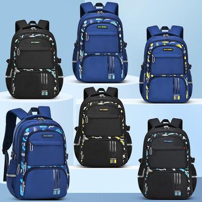 Lightweight Large-Capacity Backpack for Boys Aged 6-12: Casual Design with Fun Prints