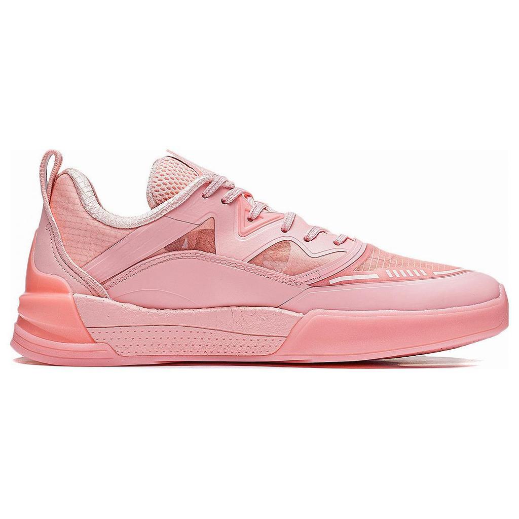 Li Ning LINGTENG Non slip Lightweight Low top Skateboard Shoes Men's Light Smoke Pink AEPR009-38