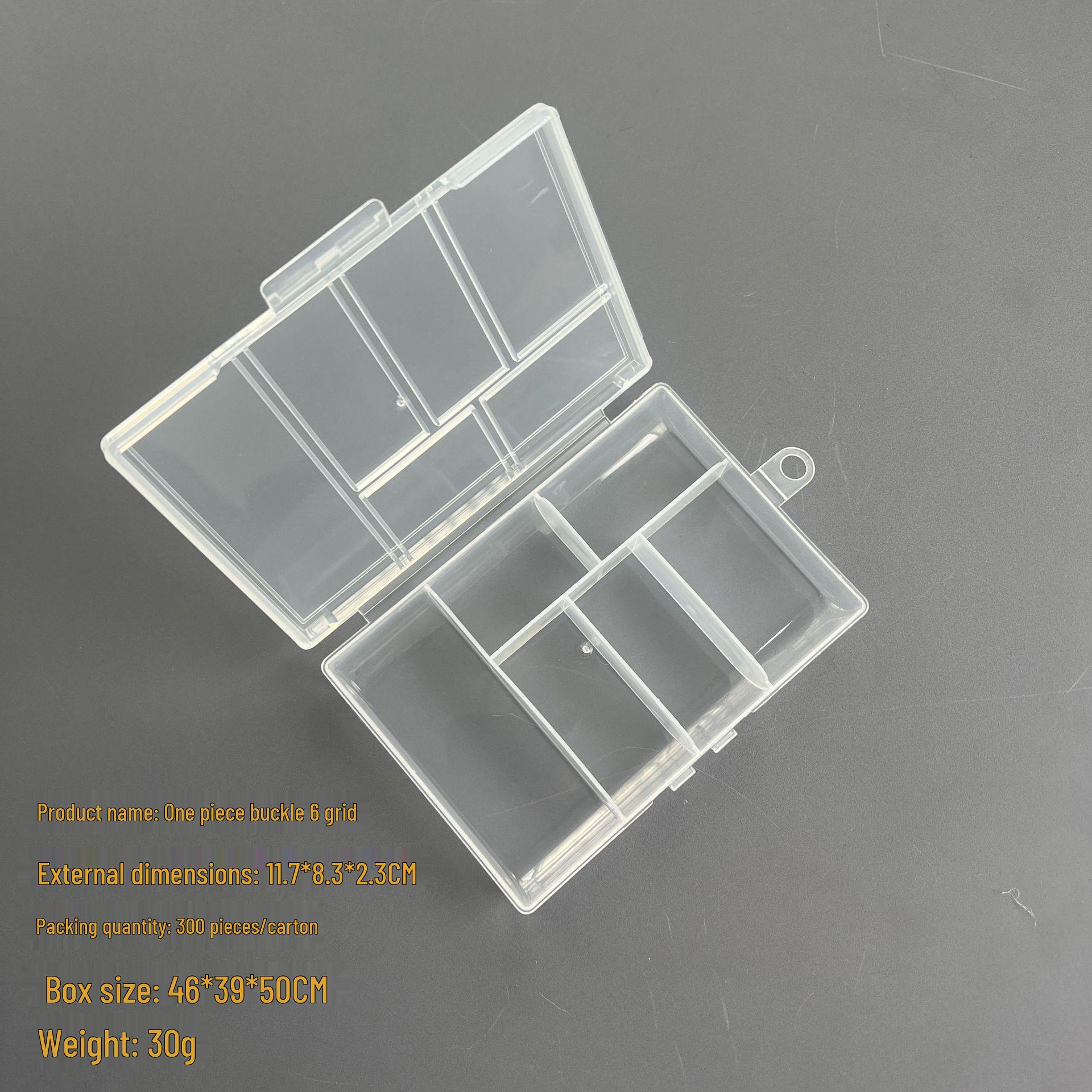 

6-Slot Transparent Plastic Storage Box for Fishing Gear and Beads