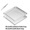 Stainless Steel Rectangle Dinner Tea Tray Double 2 Layer Dumpling Oil Leaking Hole Basin Steaming Draining Hole Plate with Basin
